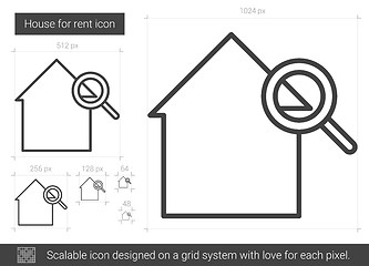 Image showing House for rent line icon.