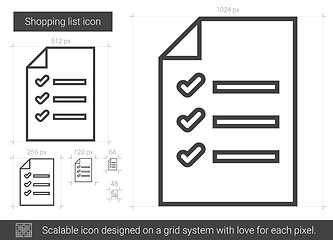 Image showing Shopping list line icon.