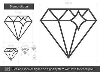 Image showing Diamond line icon.