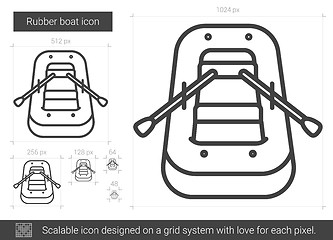 Image showing Rubber boat line icon.