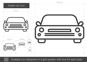 Image showing Sedan car line icon.