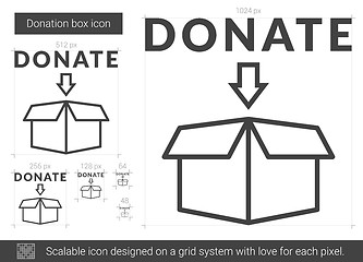 Image showing Donation box line icon.