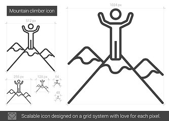 Image showing Mountain climber line icon.