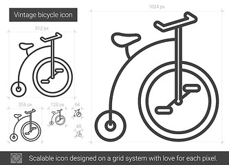 Image showing Vintage bicycle line icon.