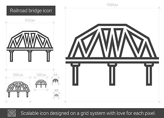 Image showing Railroad bridge line icon.