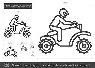 Image showing Cross motorcycle line icon.