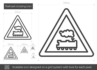 Image showing Railroad crossing line icon.