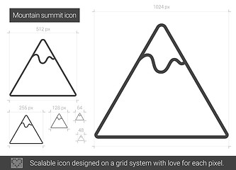 Image showing Mountain summit line icon.