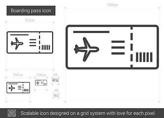 Image showing Boarding pass line icon.