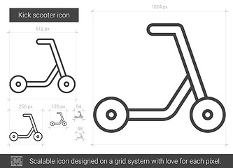 Image showing Kick scooter line icon.