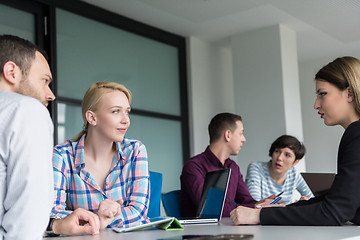 Image showing Business Team At A Meeting at modern office building