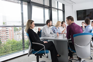 Image showing Group of young people meeting in startup office