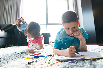 Image showing young couple spending time with kids