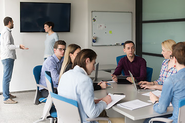 Image showing Business Team At A Meeting at modern office building