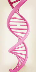 Image showing DNA structure model on white. 3d illustration. Vintage style