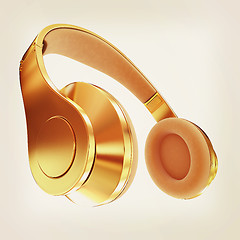 Image showing Best headphone icon. 3d illustration. Vintage style