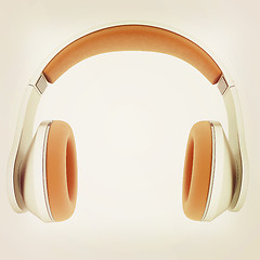 Image showing Best headphone icon. 3d illustration. Vintage style