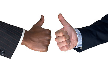 Image showing Thumbs up for two