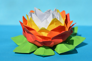 Image showing Origami paper water lily