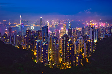 Image showing Hong Kong skyscrapers skyline cityscape view