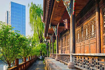 Image showing Wangjiang Pavilion in Wangjianglou park. Chengdu, Sichuan, China