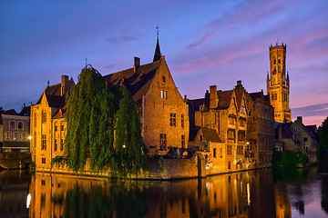 Image showing Famous view of Bruges, Belgium