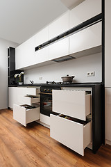 Image showing Modern classic black and white kitchen