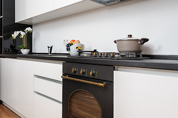 Image showing Modern classic black and white kitchen