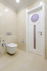 Image showing Bright bathroom interior with toilet