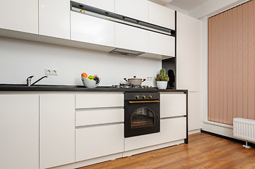 Image showing Modern classic black and white kitchen