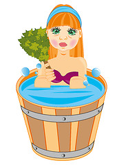 Image showing Making look younger girl is washed in tub