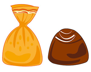 Image showing Sweetmeat chocolate in cover and without it