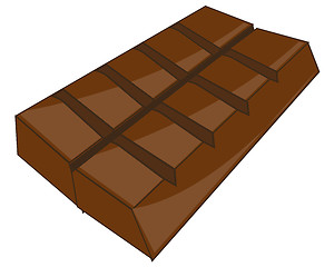 Image showing Bar of chocolate on white background is insulated