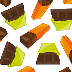Image showing Chocolate bar pattern on white background is insulated