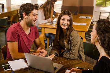 Image showing Friends studying together 