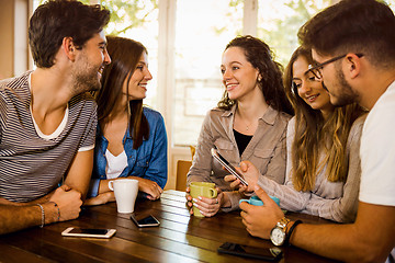 Image showing Friends at the cafe 