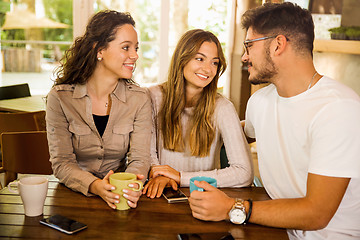 Image showing Friends at the cafe 