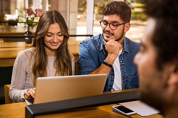 Image showing Working together to prepare for finals