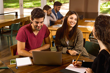 Image showing Friends studying together 