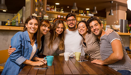 Image showing Friends at the cafe 