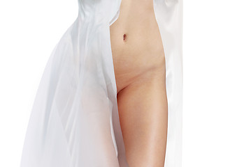 Image showing body in white dress isolated