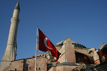 Image showing Hagia Sophia with flag