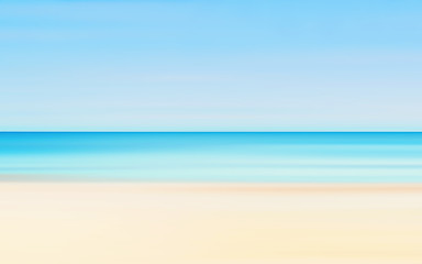 Image showing Abstract Motion Blurred Seascape Background Of Summer Sunny Beac