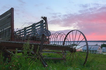 Image showing Vintage Ancient Rusty Agriculture Equipment In The Countryside