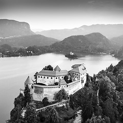 Image showing Medieval castle on Bled lake in Slovenia