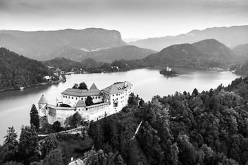 Image showing Medieval castle on Bled lake in Slovenia