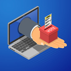 Image showing Online Internet Voting Isometric Concept