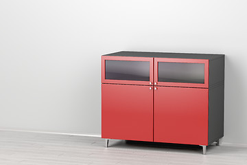 Image showing Modern red cabinet