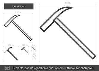 Image showing Ice ax line icon.