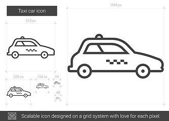 Image showing Taxi car line icon.